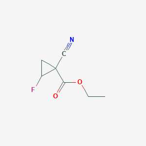 molecular formula C7H8FNO2 B1408982 Ethyl 1-cyano-2-fluorocyclopropanecarboxylate CAS No. 1706439-33-9