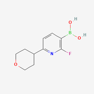 molecular formula C10H13BFNO3 B14089860 (2-Fluoro-6-(tetrahydro-2H-pyran-4-yl)pyridin-3-yl)boronic acid 