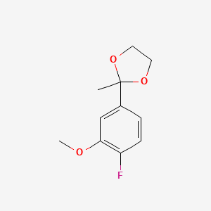 molecular formula C11H13FO3 B14089864 2-(4-Fluoro-3-methoxyphenyl)-2-methyl-1,3-dioxolane 