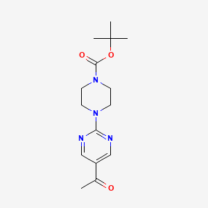 molecular formula C15H22N4O3 B1408992 叔丁基-4-(5-乙酰嘧啶-2-基)哌嗪-1-羧酸酯 CAS No. 1703794-90-4