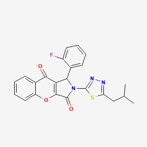 1-(2-Fluorophenyl)-2-[5-(2-methylpropyl)-1,3,4-thiadiazol-2-yl]-1,2-dihydrochromeno[2,3-c]pyrrole-3,9-dione