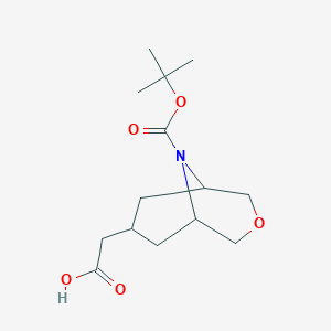 molecular formula C14H23NO5 B1408999 endo-9-Boc-3-oxa-9-aza-bicyclo-[3.3.1]nonane-7-acetic acid CAS No. 1823254-79-0