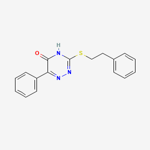 6-Phenyl-3-[(2-phenylethyl)sulfanyl]-1,2,4-triazin-5-ol