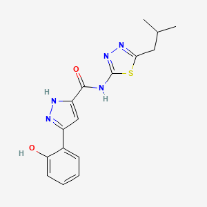 3-(2-hydroxyphenyl)-N-[5-(2-methylpropyl)-1,3,4-thiadiazol-2-yl]-1H-pyrazole-5-carboxamide