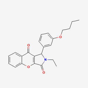 molecular formula C23H23NO4 B14090009 1-(3-Butoxyphenyl)-2-ethyl-1,2-dihydrochromeno[2,3-c]pyrrole-3,9-dione 