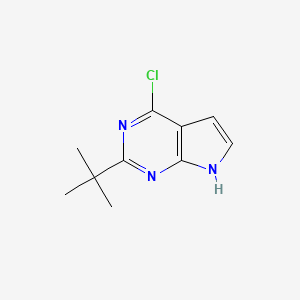 molecular formula C10H12ClN3 B1409002 2-(叔丁基)-4-氯-7H-吡咯并[2,3-d]嘧啶 CAS No. 1379340-25-6