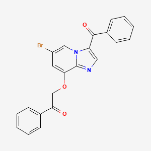 molecular formula C22H15BrN2O3 B1409006 2-((3-Benzoyl-6-bromoimidazo[1,2-a]pyridin-8-yl)oxy)-1-phenylethanone CAS No. 1809874-68-7