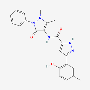 N-(1,5-dimethyl-3-oxo-2-phenyl-2,3-dihydro-1H-pyrazol-4-yl)-5-(2-hydroxy-5-methylphenyl)-1H-pyrazole-3-carboxamide