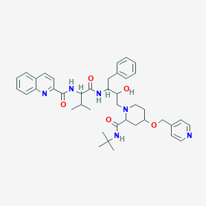 N-{1-[(4-{2-(tert-Butylcarbamoyl)-4-[(pyridin-4-yl)methoxy]piperidin-1-yl}-3-hydroxy-1-phenylbutan-2-yl)amino]-3-methyl-1-oxobutan-2-yl}quinoline-2-carboxamide