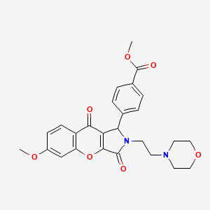 molecular formula C26H26N2O7 B14090091 Methyl 4-{6-methoxy-2-[2-(morpholin-4-yl)ethyl]-3,9-dioxo-1,2,3,9-tetrahydrochromeno[2,3-c]pyrrol-1-yl}benzoate 