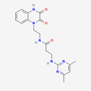 molecular formula C19H22N6O3 B14090094 3-((4,6-dimethylpyrimidin-2-yl)amino)-N-(2-(3-hydroxy-2-oxoquinoxalin-1(2H)-yl)ethyl)propanamide 