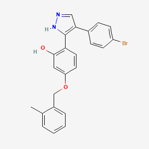 2-[4-(4-bromophenyl)-1H-pyrazol-5-yl]-5-[(2-methylbenzyl)oxy]phenol