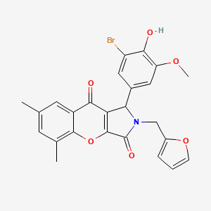 1-(3-Bromo-4-hydroxy-5-methoxyphenyl)-2-(furan-2-ylmethyl)-5,7-dimethyl-1,2-dihydrochromeno[2,3-c]pyrrole-3,9-dione