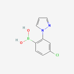 molecular formula C9H8BClN2O2 B14090162 (4-Chloro-2-(1H-pyrazol-1-yl)phenyl)boronic acid 