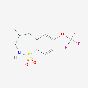 molecular formula C11H12F3NO3S B1409017 4-甲基-7-(三氟甲氧基)-2,3,4,5-四氢苯并[f][1,2]噻zepine 1,1-二氧化物 CAS No. 1799979-19-3