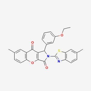 1-(3-Ethoxyphenyl)-7-methyl-2-(6-methyl-1,3-benzothiazol-2-yl)-1,2-dihydrochromeno[2,3-c]pyrrole-3,9-dione