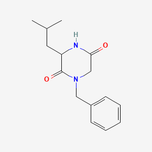 molecular formula C15H20N2O2 B14090199 3-(2-Methylpropyl)-1-(phenylmethyl)-2,5-piperazinedione CAS No. 928025-38-1