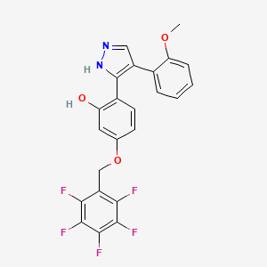 2-[4-(2-methoxyphenyl)-1H-pyrazol-5-yl]-5-[(pentafluorobenzyl)oxy]phenol