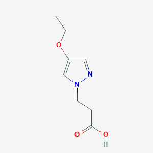 molecular formula C8H12N2O3 B1409024 3-(4-Ethoxypyrazol-1-yl)-propionic acid CAS No. 1864919-13-0