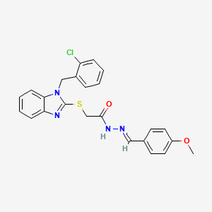 molecular formula C24H21ClN4O2S B14090250 2-{[1-(2-chlorobenzyl)-1H-benzimidazol-2-yl]sulfanyl}-N'-[(E)-(4-methoxyphenyl)methylidene]acetohydrazide 