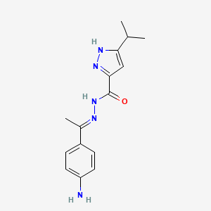 N'-[(1E)-1-(4-aminophenyl)ethylidene]-5-(propan-2-yl)-1H-pyrazole-3-carbohydrazide