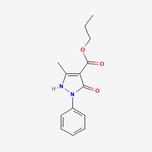 molecular formula C14H16N2O3 B1409027 Propyl 5-hydroxy-3-methyl-1-phenyl-1H-pyrazole-4-carboxylate CAS No. 1858241-48-1