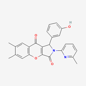 molecular formula C25H20N2O4 B14090270 1-(3-Hydroxyphenyl)-6,7-dimethyl-2-(6-methylpyridin-2-yl)-1,2-dihydrochromeno[2,3-c]pyrrole-3,9-dione 