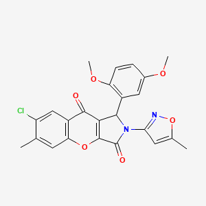 7-Chloro-1-(2,5-dimethoxyphenyl)-6-methyl-2-(5-methyl-1,2-oxazol-3-yl)-1,2-dihydrochromeno[2,3-c]pyrrole-3,9-dione