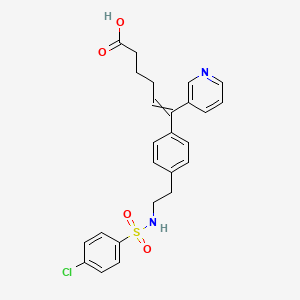 molecular formula C25H25ClN2O4S B14090277 6-(4-(2-(4-Chlorobenzenesulphonylamino)ethyl)phenyl)-6-(3-pyridyl)hex-5-enoic acid 