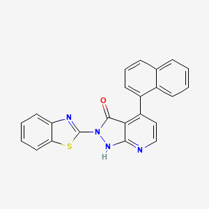 molecular formula C23H14N4OS B14090282 2-(1,3-benzothiazol-2-yl)-4-(naphthalen-1-yl)-1,2-dihydro-3H-pyrazolo[3,4-b]pyridin-3-one 