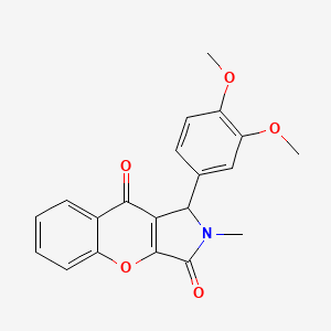 molecular formula C20H17NO5 B14090313 1-(3,4-Dimethoxyphenyl)-2-methyl-1,2-dihydrochromeno[2,3-c]pyrrole-3,9-dione 