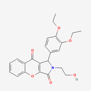 molecular formula C23H23NO6 B14090317 1-(3,4-Diethoxyphenyl)-2-(2-hydroxyethyl)-1,2-dihydrochromeno[2,3-c]pyrrole-3,9-dione 