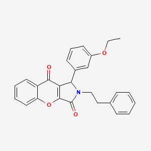 molecular formula C27H23NO4 B14090320 1-(3-Ethoxyphenyl)-2-(2-phenylethyl)-1,2-dihydrochromeno[2,3-c]pyrrole-3,9-dione 