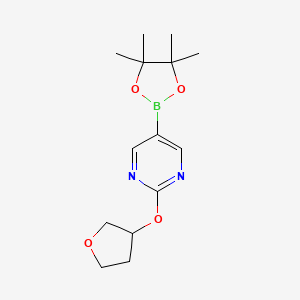 2-((Tetrahydrofuran-3-yl)oxy)-5-(4,4,5,5-tetramethyl-1,3,2-dioxaborolan-2-yl)pyrimidine