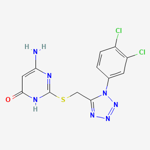 molecular formula C12H9Cl2N7OS B14090393 6-amino-2-({[1-(3,4-dichlorophenyl)-1H-tetrazol-5-yl]methyl}sulfanyl)pyrimidin-4-ol 