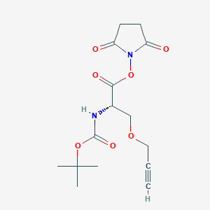 molecular formula C15H20N2O7 B1409040 L-Serine, N-[(1,1-dimethylethoxy)carbonyl]-O-2-propyn-1-yl-, 2,5-dioxo-1-pyrrolidinyl ester CAS No. 1800210-74-5