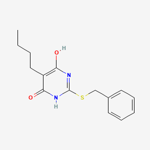 molecular formula C15H18N2O2S B14090404 2-Benzylthio-5-butyl-6-hydroxy-3H-pyrimidin-4-one 