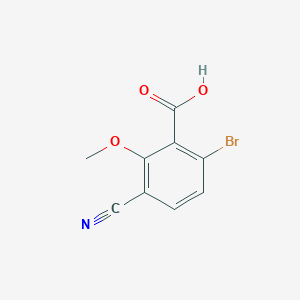 molecular formula C9H6BrNO3 B1409041 6-Bromo-3-cyano-2-methoxybenzoic acid CAS No. 1807027-14-0