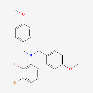 molecular formula C22H21BrFNO2 B14090458 3-bromo-2-fluoro-N,N-bis(4-methoxybenzyl)aniline 