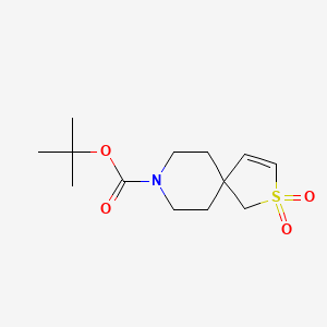 molecular formula C13H21NO4S B1409046 叔丁基 2-硫杂-8-氮杂螺[4.5]癸-3-烯-8-羧酸酯 2,2-二氧化物 CAS No. 1858251-93-0