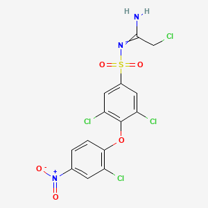 molecular formula C14H9Cl4N3O5S B14090489 2-chloro-N'-[3,5-dichloro-4-(2-chloro-4-nitrophenoxy)phenyl]sulfonylethanimidamide CAS No. 210411-44-2