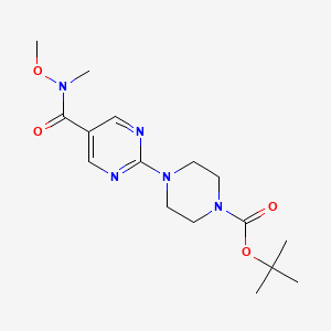 molecular formula C16H25N5O4 B1409050 Tert-butyl 4-(5-(methoxy(methyl)carbamoyl)pyrimidin-2-yl)piperazine-1-carboxylate CAS No. 1703794-70-0