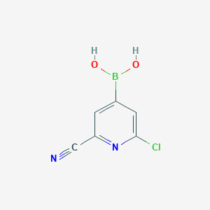 molecular formula C6H4BClN2O2 B14090511 (2-Chloro-6-cyanopyridin-4-YL)boronic acid 