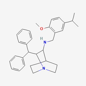 molecular formula C31H38N2O B14090534 2-(Diphenylmethyl)-N-{[2-methoxy-5-(propan-2-yl)phenyl]methyl}-1-azabicyclo[2.2.2]octan-3-amine 