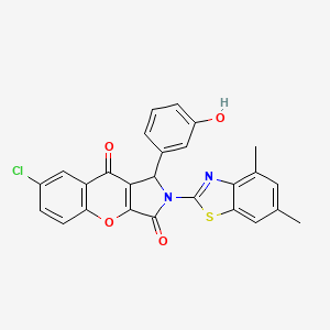 molecular formula C26H17ClN2O4S B14090546 7-Chloro-2-(4,6-dimethyl-1,3-benzothiazol-2-yl)-1-(3-hydroxyphenyl)-1,2-dihydrochromeno[2,3-c]pyrrole-3,9-dione 