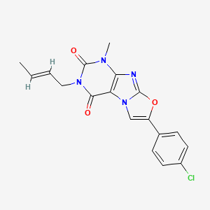 molecular formula C18H15ClN4O3 B14090548 3-[(2E)-but-2-en-1-yl]-7-(4-chlorophenyl)-1-methyl[1,3]oxazolo[2,3-f]purine-2,4(1H,3H)-dione 