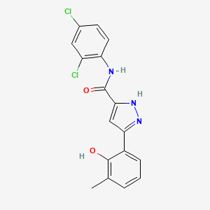 molecular formula C17H13Cl2N3O2 B14090579 N-(2,4-dichlorophenyl)-5-(2-hydroxy-3-methylphenyl)-1H-pyrazole-3-carboxamide 