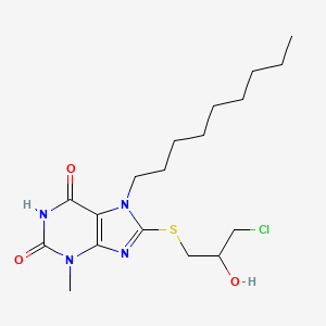 8-[(3-chloro-2-hydroxypropyl)sulfanyl]-3-methyl-7-nonyl-3,7-dihydro-1H-purine-2,6-dione