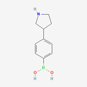 molecular formula C10H14BNO2 B14090594 (4-(Pyrrolidin-3-yl)phenyl)boronic acid 