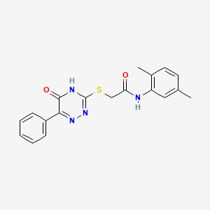 molecular formula C19H18N4O2S B14090599 N-(2,5-dimethylphenyl)-2-[(5-hydroxy-6-phenyl-1,2,4-triazin-3-yl)sulfanyl]acetamide 